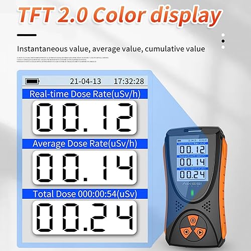 Miniatura 4 de Geiger - Detector de radiación nuclear de contador, probador de rayos X beta gamma recargable de alta precisión, dosímetro de radiación portátil con