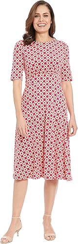 London Times Women's Dresses Inset Waist Midi Dress Career Office Occasion Guest