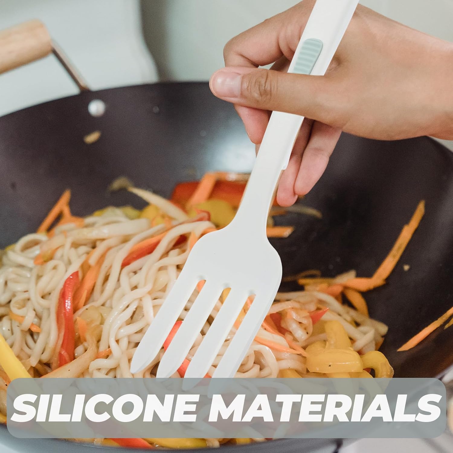 Silicone Pasta Fork with Comfortable Grip and Anti-slip Surface