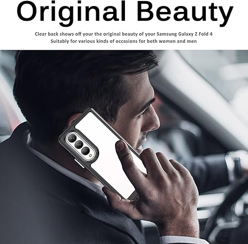 Miniatura 6 de Miimall Funda compatible con Samsung Galaxy Z Fold 4 2022, carcasa plegable ultrafina y gratuita, parte trasera transparente de policarbonato duro