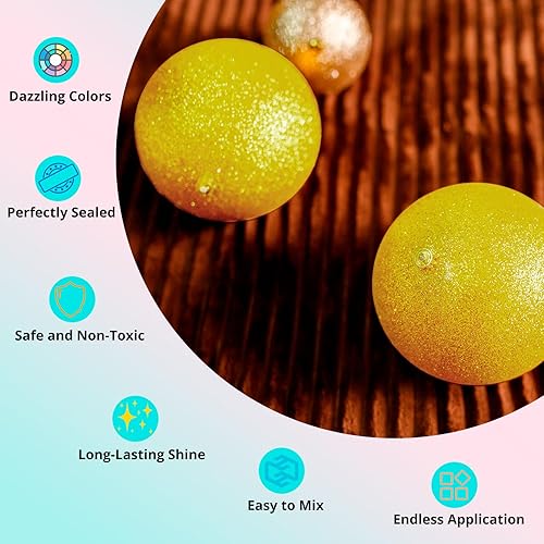 Miniatura 79 de HTVRONT Purpurina blanca fina holográfica – 1.76 oz de purpurina para resina, purpurina fina no tóxica para uñas, resina, fabricación de velas, Negro