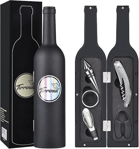 Kato Wine Accessories Gift Set in Novelty Bottle Case - A Practical Gift for Wine Lovers