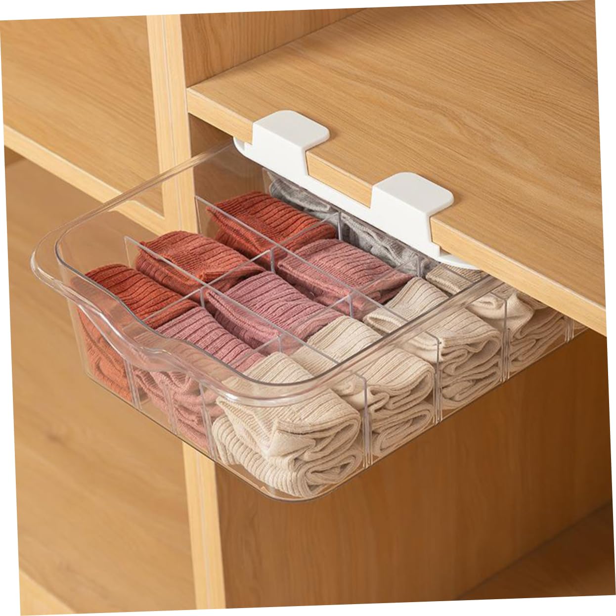 Alipis Caja De Almacenaje Organizador De Calcetines 15 Compartimentos Resistente Transparente
