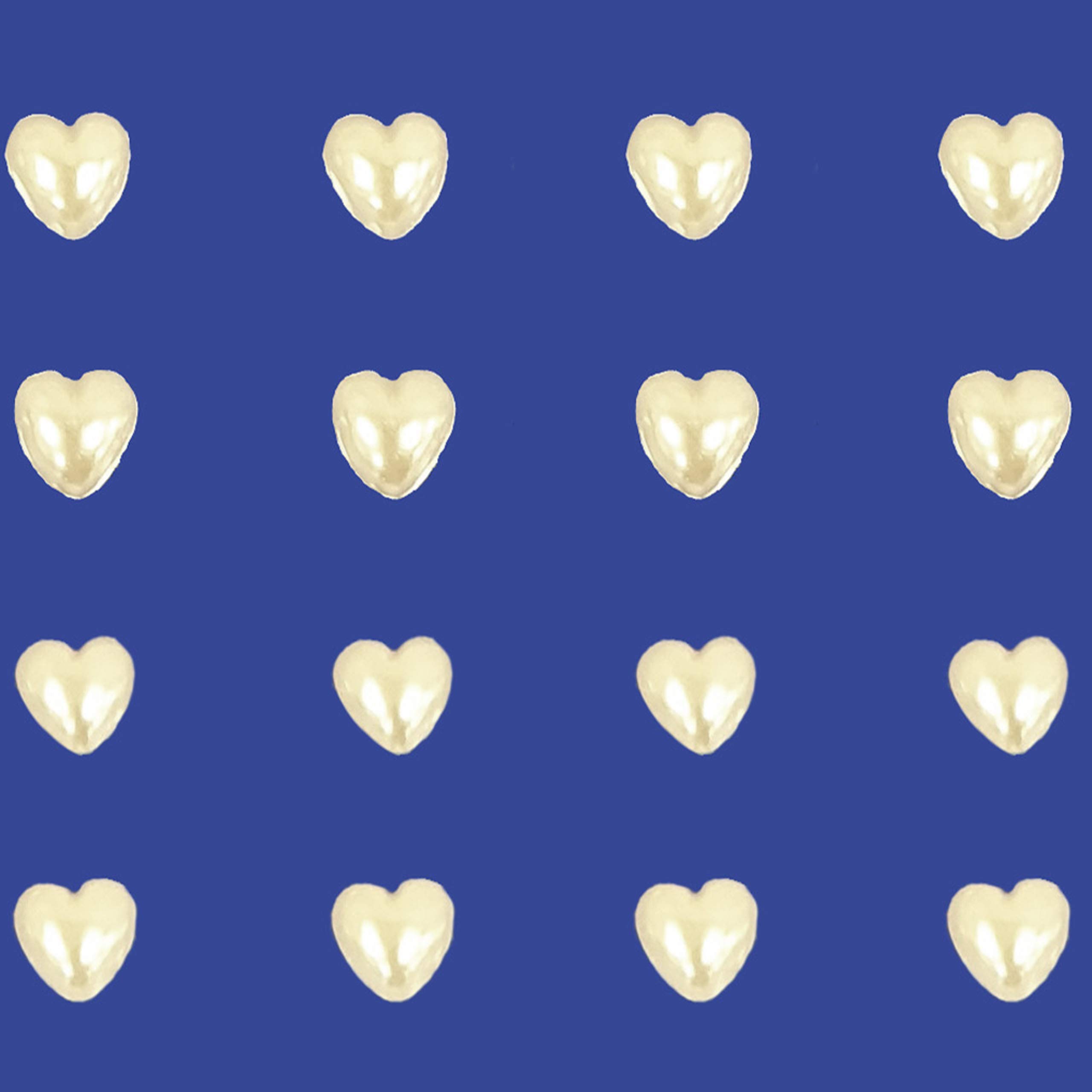 Pebble Eleven Ivory Heart Stickers – Self Adhesive Craft Sticker Hearts (88, 6Mm Pearl )