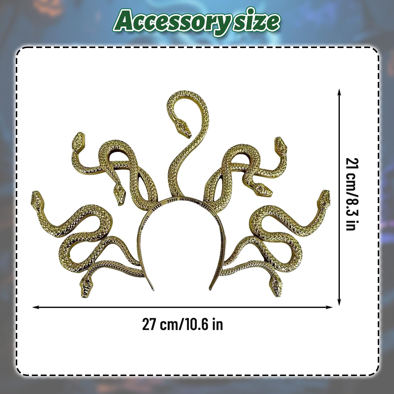 Skknuny Medusa Costume Women Greek Goddess Outfits Cosplay Medusa Fancy Dress with Headwear for Halloween Carnival Adults (S) - Image 3