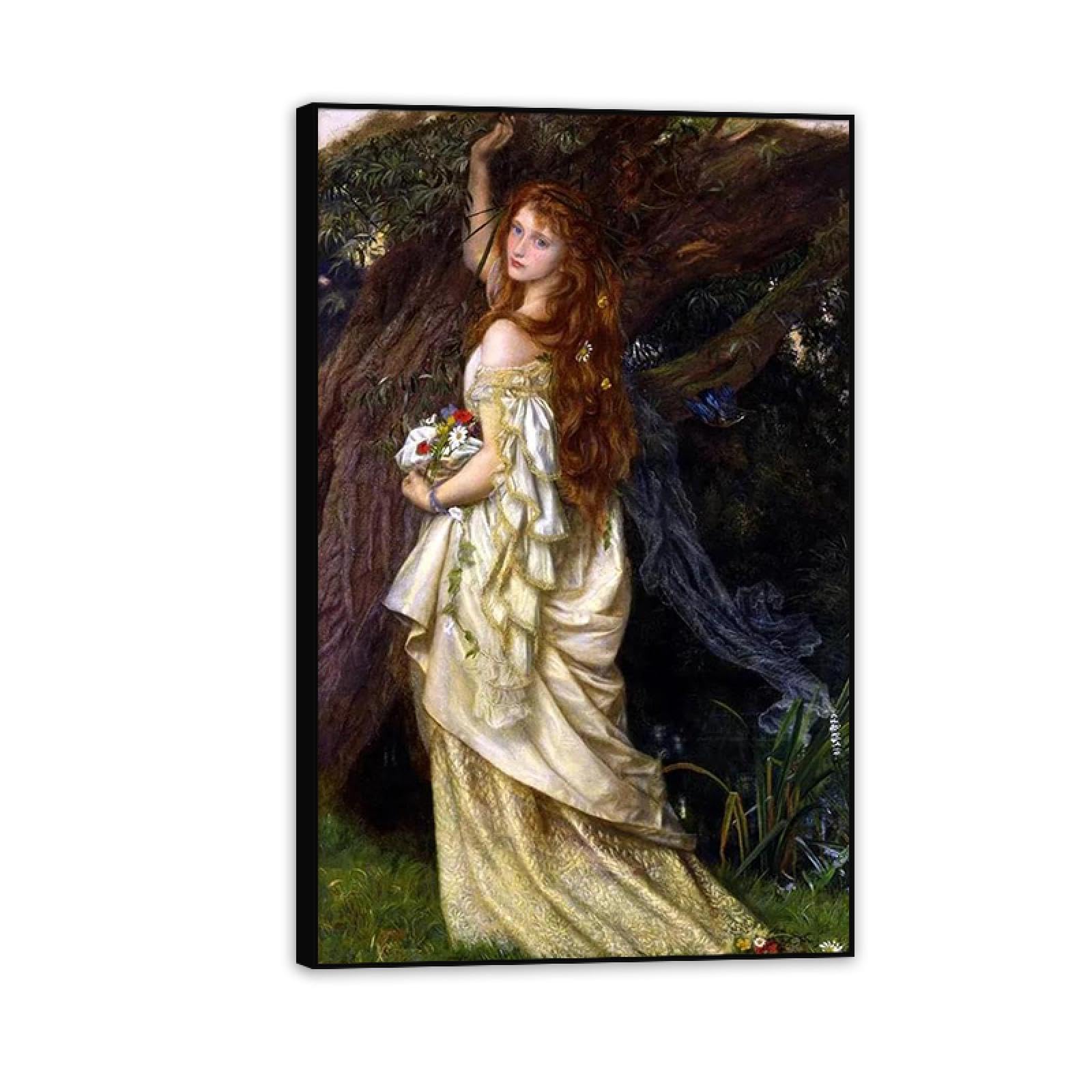 Peinture sur toile Ophelia haut de gamme de 110x70cm avec encadrement noir premium pour salon - 8