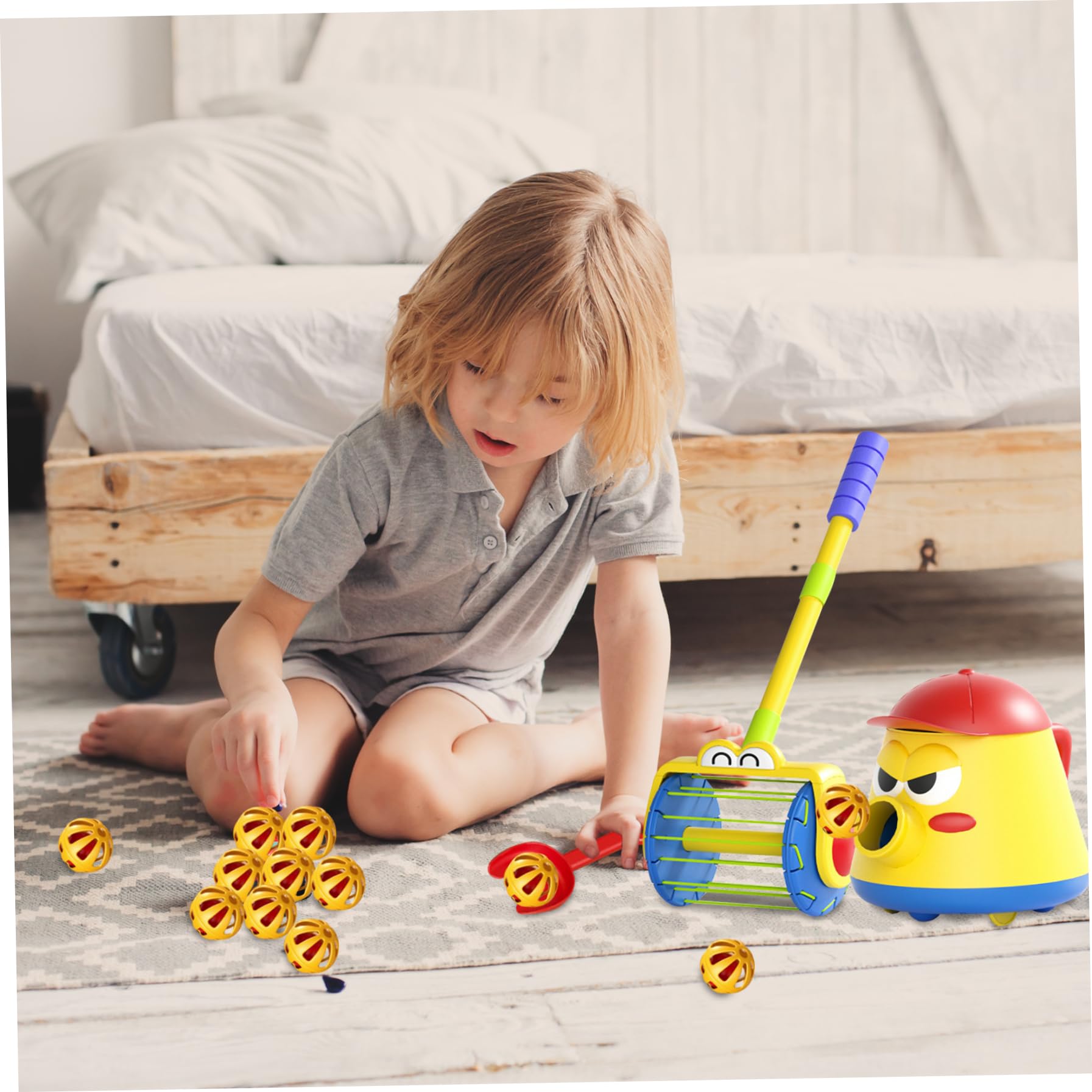 Giocattolo aspirapolvere a Sfera Giocattolo aspirapolvere Rotante per Bambini a 360° con Vanga Push Walker, Senza Set di batterie1
