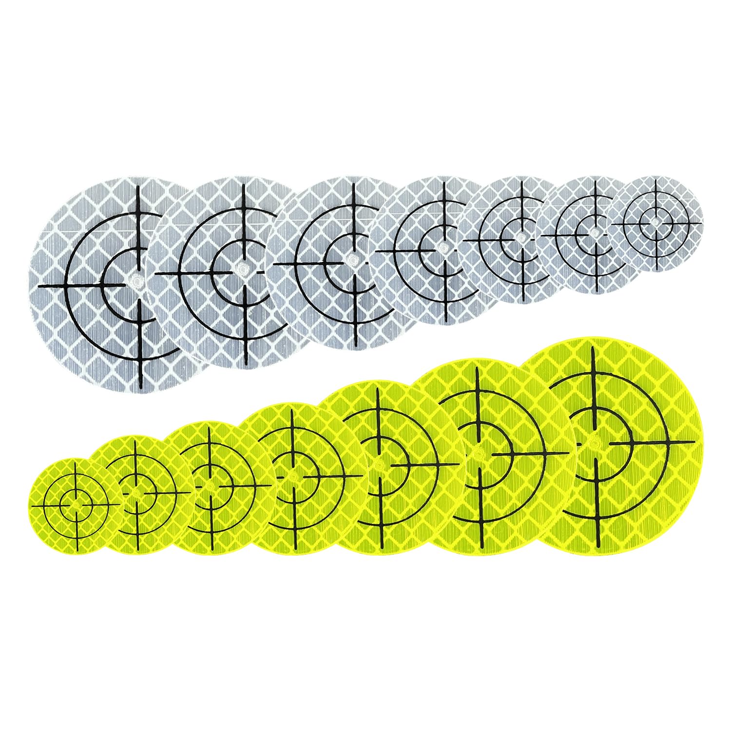 100Pcs Total Station Target Reflective Targets for Surveying, Round Shape Survey Reflector Sheets (Green -A, 50 * 50mm)