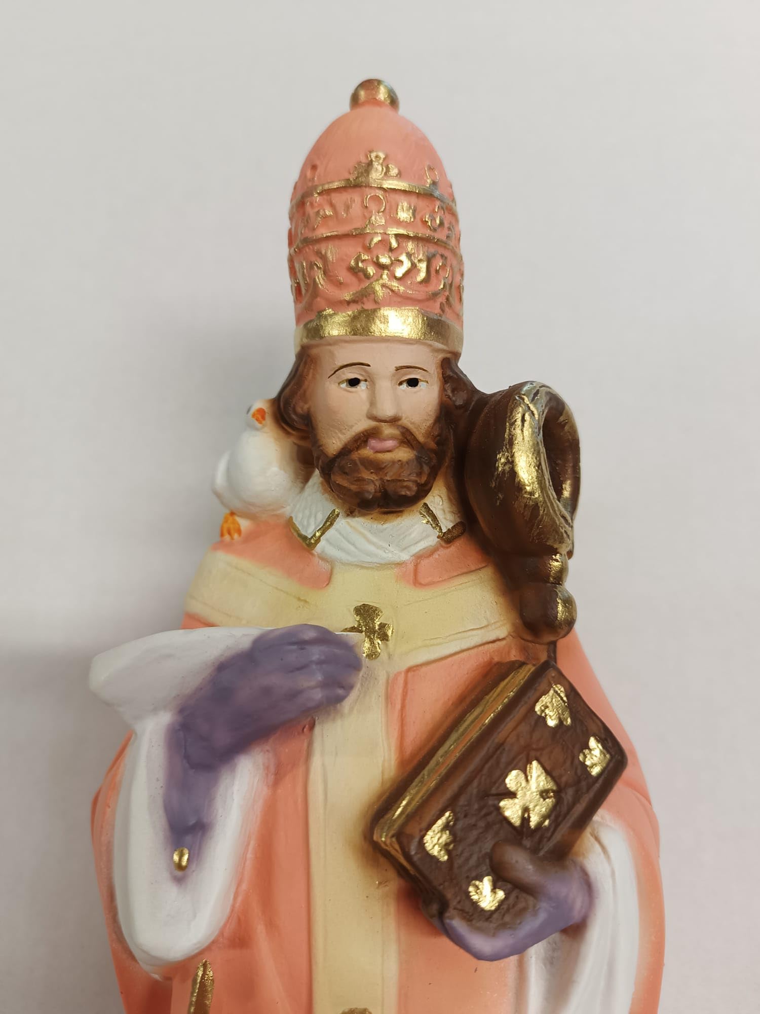 Generico ArteSacracaravaggio Statua di San Silvestro cm 30 (11,81 inches) in marmo resina piena decorata a mano di produzione artigianale italiana