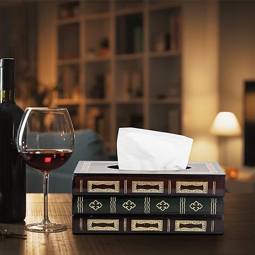 Miniatura 5 de Funda rectangular para caja de pañuelos de madera retro hecha a mano, dispensador de pañuelos, funda de papel, servilletero, decoración del hogar