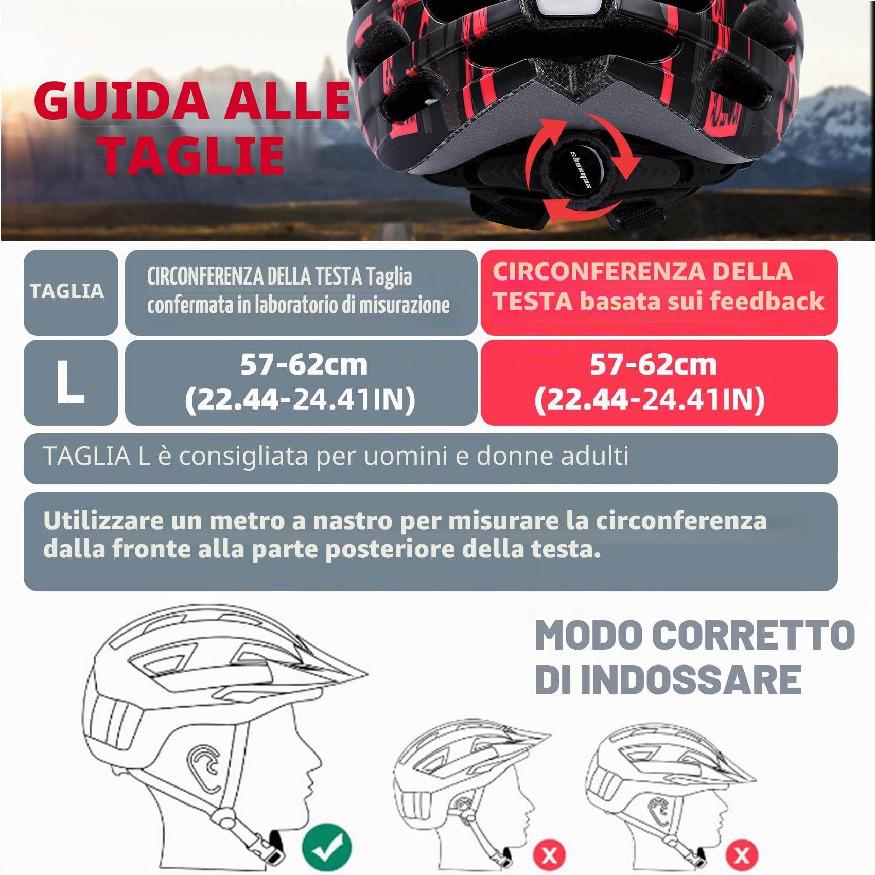 Caschi da Bici per Uomo e Donna, KINGLEAD Casco da Bici MTB con Occhiali Magnetici e Luce USB Ricaricabile, Casco da Corsa per Mountain Bike Regolabile con Strisce Riflettenti