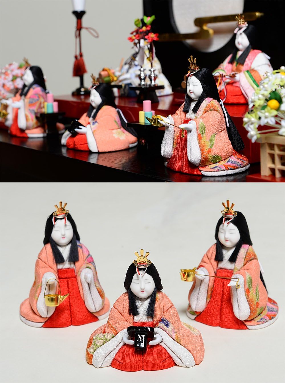 専門店蔵出　江戸木目込人形工房　真多呂作　京刺繍　高麗雛間口50cm ひな人形 専門店蔵出 江戸木目込人形工房 真多呂作 京刺繍 高麗雛間口 【