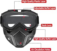 Vista 3 de Máscara Táctica Compatible con Nerf Rival, Apollo, Zeus, Khaos, Atlas, y Artemis Blasters Rival Airsoft Máscara, Máscaras Negras Desmontables