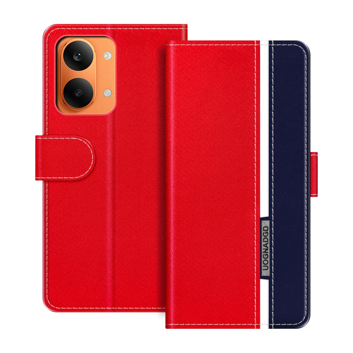 Leather Phone Case Compatible with Xiaomi Redmi Turbo 5 Max 5G Flip Wallet Cover with Magnetic Closure, Kickstand & Card Holders, Shockproof Protection (Red)