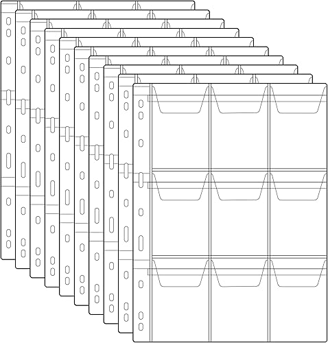 90 bolsillos para carpetas de monedas, soportes de 2.5 x 3.3 pulgadas, 10 hojas sueltas sin ácidos, soportes de colección para medallones, sellos de