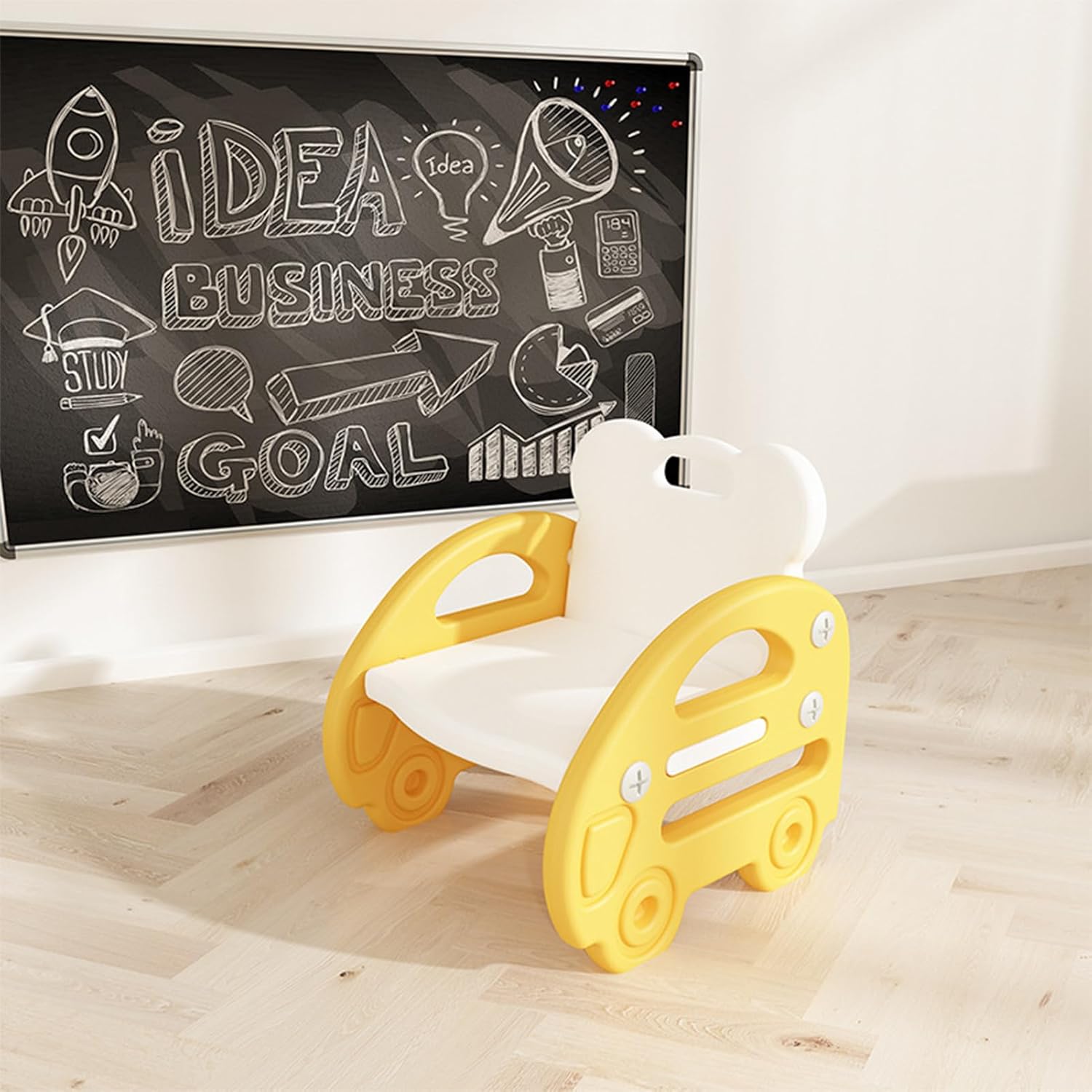 Little Kid Chair, with Backrest Portable Cute, Preschool Child Seat with Backrest, Furniture for Boys Girls School Daycare, Home Decor, High-Traffic Chair for Classroom