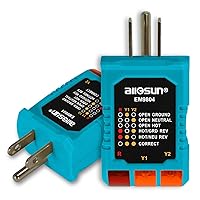 Vista 10 de allsun Probador de salida GFCI toma de corriente eléctrica de CA Receptáculos Probador de enchufe 125V ~ 60Hz Enchufe de alimentación Circuito