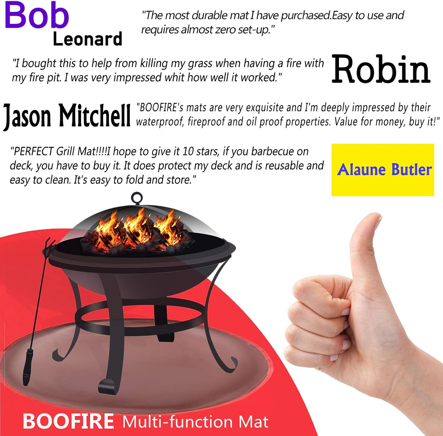 Round Under Grill Splatter Mat, Flame Retardant Heat Resistant BBQ Gas Grill Air Fryer Fire Pit Protective Mat for Deck Patio Lawn Ground Outdoor or Campsite Protection Ember Mat Pad Round Red 36inch