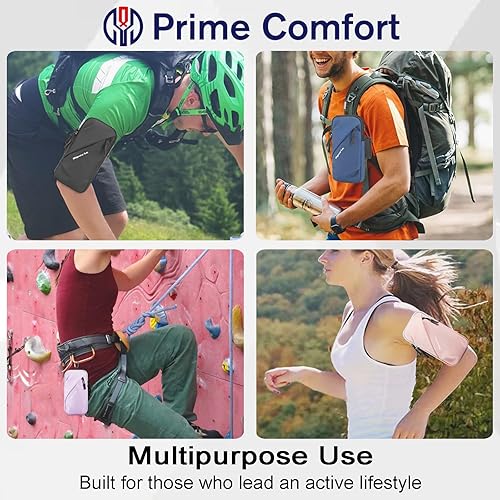 Vista 25 de Soporte para teléfono celular, pequeña bolsa cruzada con brazalete, se adapta a iPhone y todos los teléfonos celulares, uso para correr, caminar