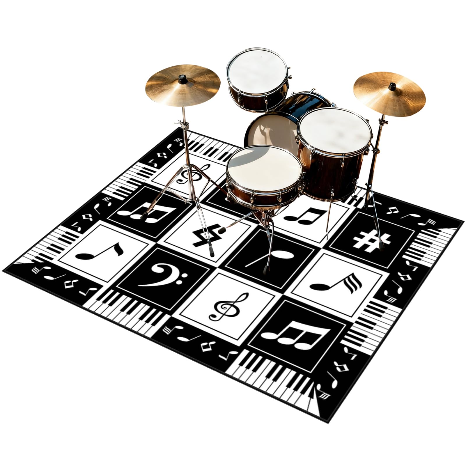 Tappetino Insonorizzato Batteria Drum Tappetino per Batteria e Percussioni Tappeto a Tamburo Tappeto per Batteria Elettrica Tappeto per Batteria Acustica Tappeto Antiscivolo Batteria 230 x 180 cm