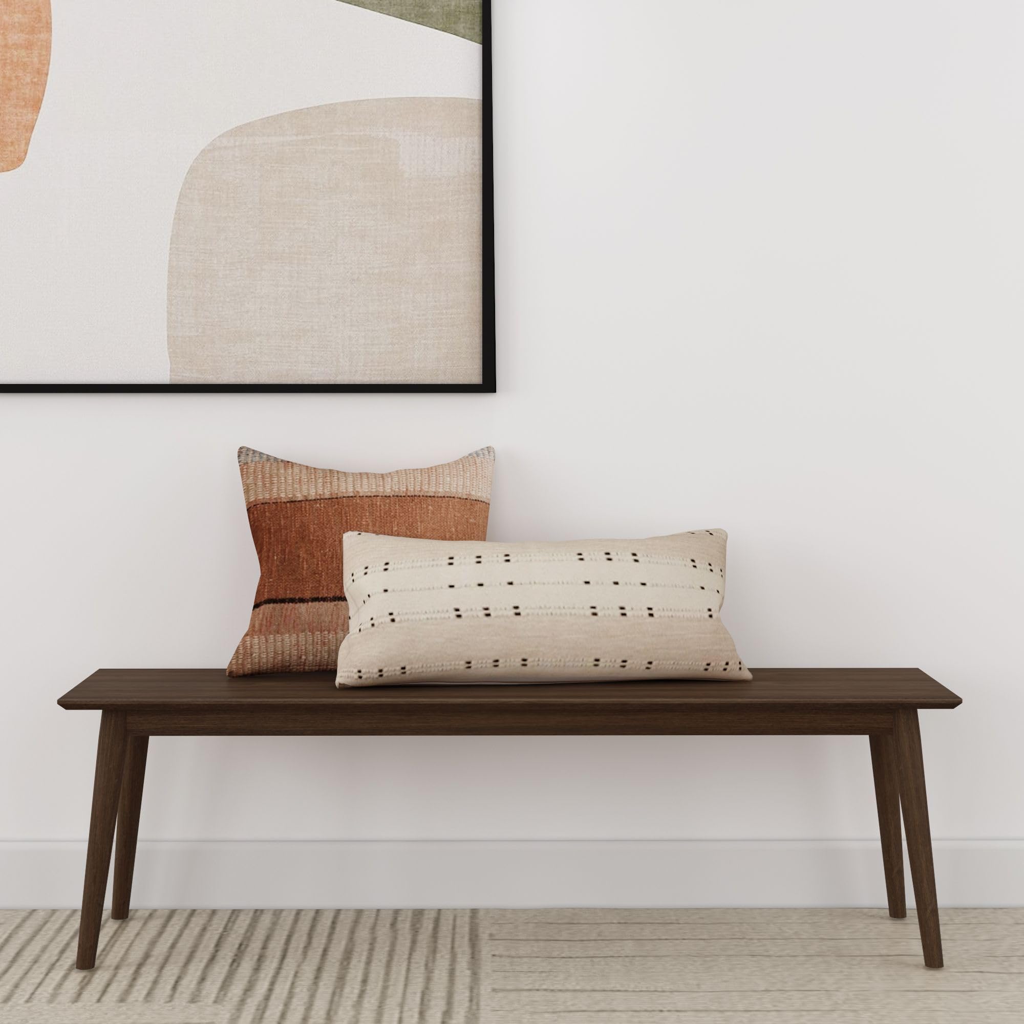 Plank+Beam Mid Century Modern Dining Bench, 60 Inch, Walnut | Non-Toxic Finishes, Easy Assembly, Solid Wood
