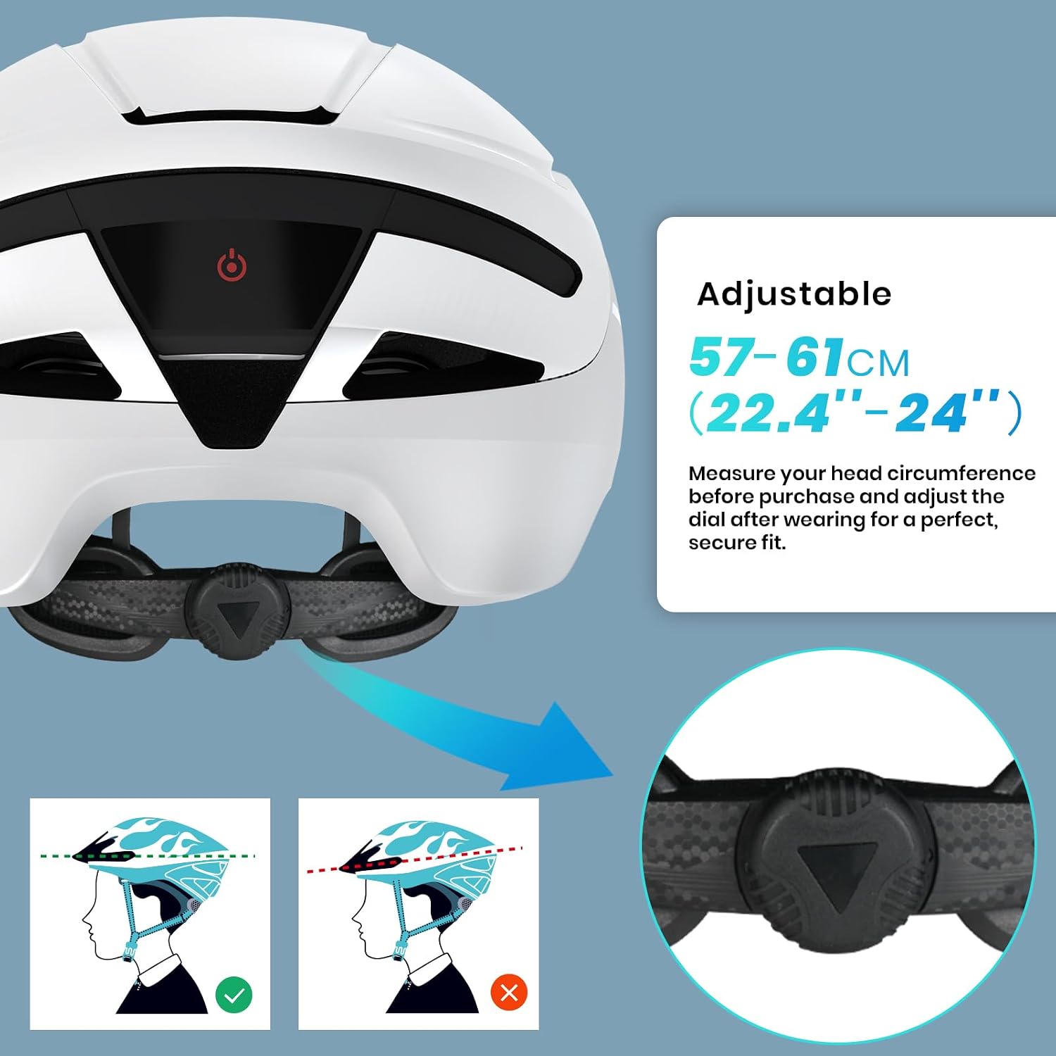 Favoto Smart Bike Helmet with Light – Dual Shell CPSC Certified Ebike Helmet with Turn Signals for Road Cycling City Commuting