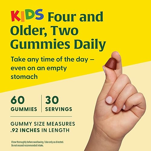 Vista 5 de MegaFood Kids Multivitamin Gummies - Kids Vitamins - Age 4+ with Vitamin C, Vitamin D, Zinc, Choline, and Real Fruit - Brain & Immune Support