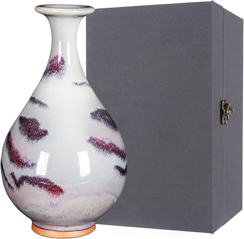 Keramikvase Wohnzimmer Wohnaccessoire Handbemalte Landschaft Blumenvase Kunst Sa
