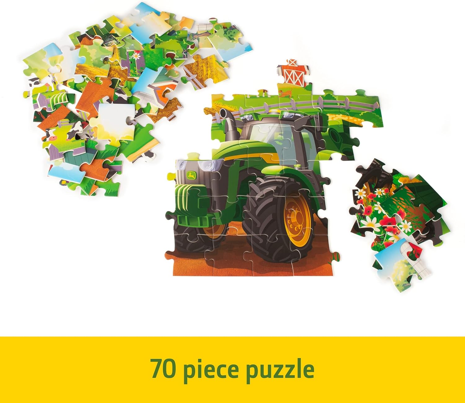 TOMY John Deere Farm Kids Puzzle - Kids and Toddler Puzzle with Large Durable Pieces - Toddler Learning Toys for Early Childhood Development - Kids Puzzles - 70 Piece - Puzzle for Kids Ages 4 and Up