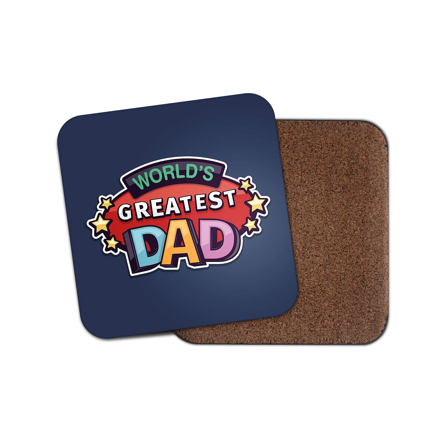 Destinationvinyl Multicolor 1 X World's Greatest Dad Coaster - Father's Day Daddy Father Fun #8694