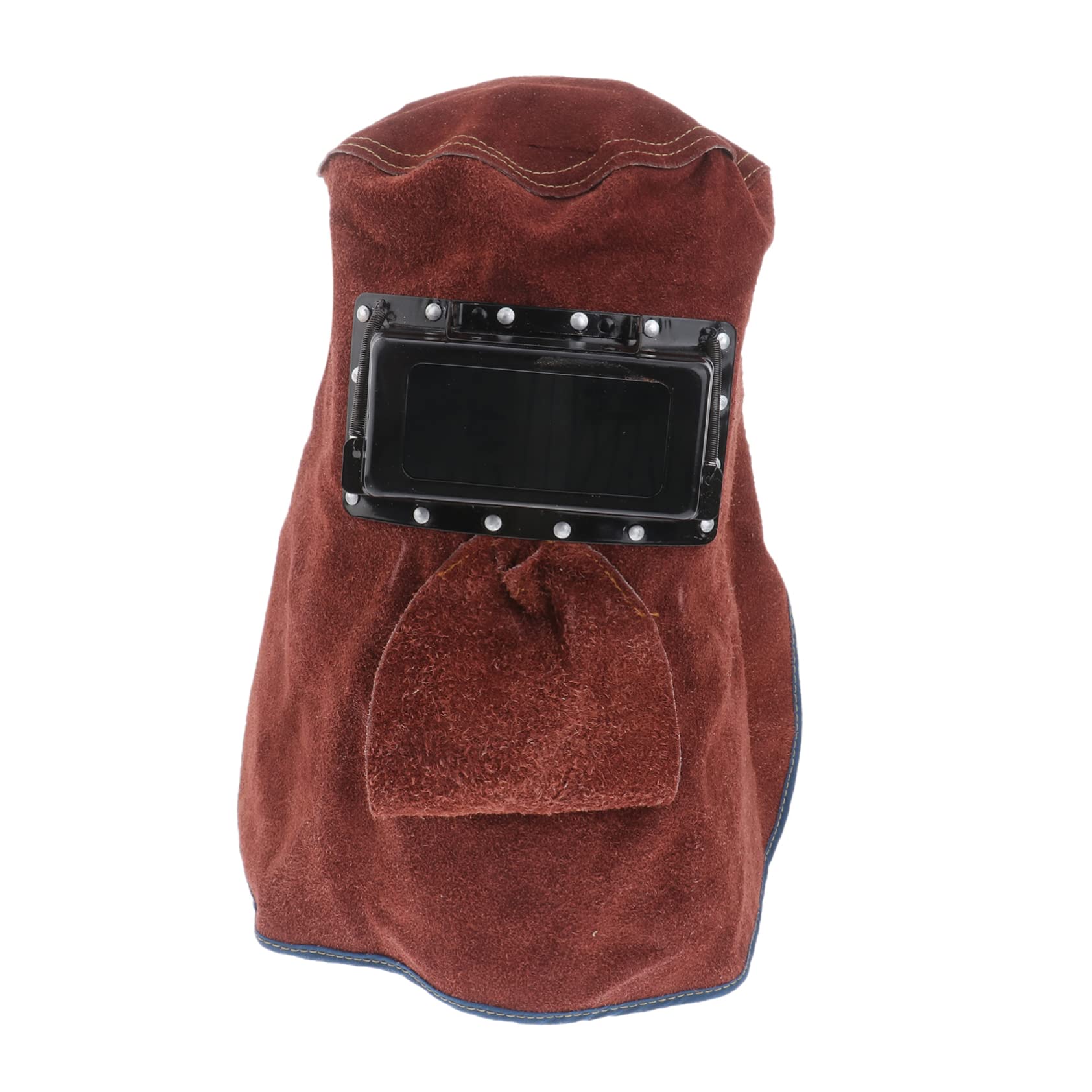 HOLIDYOYO 1pc Welding Mask Face Mask Face Guard Protective Mask Welding Protection Face Cover Face Cover Mask Cowhide Hat Heat Insulation Mask Working Hat Cowhide Suede Brown