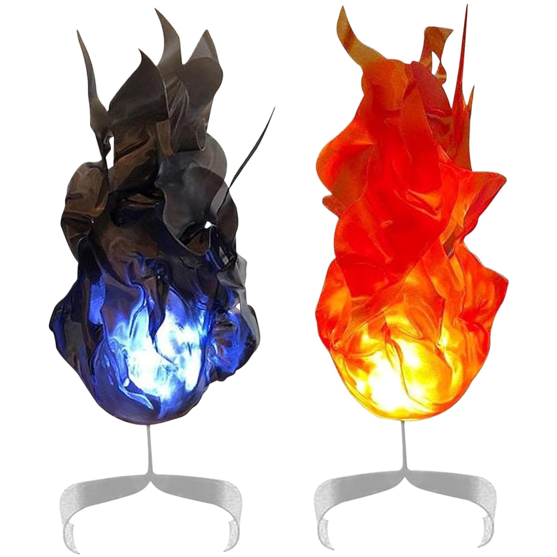 8 Fiamme Finte In Cartone Per Feste: Fuoco Artificiale Decorativo 29,5x27 Cm, Per Falò, Halloween, Natale, Campeggio