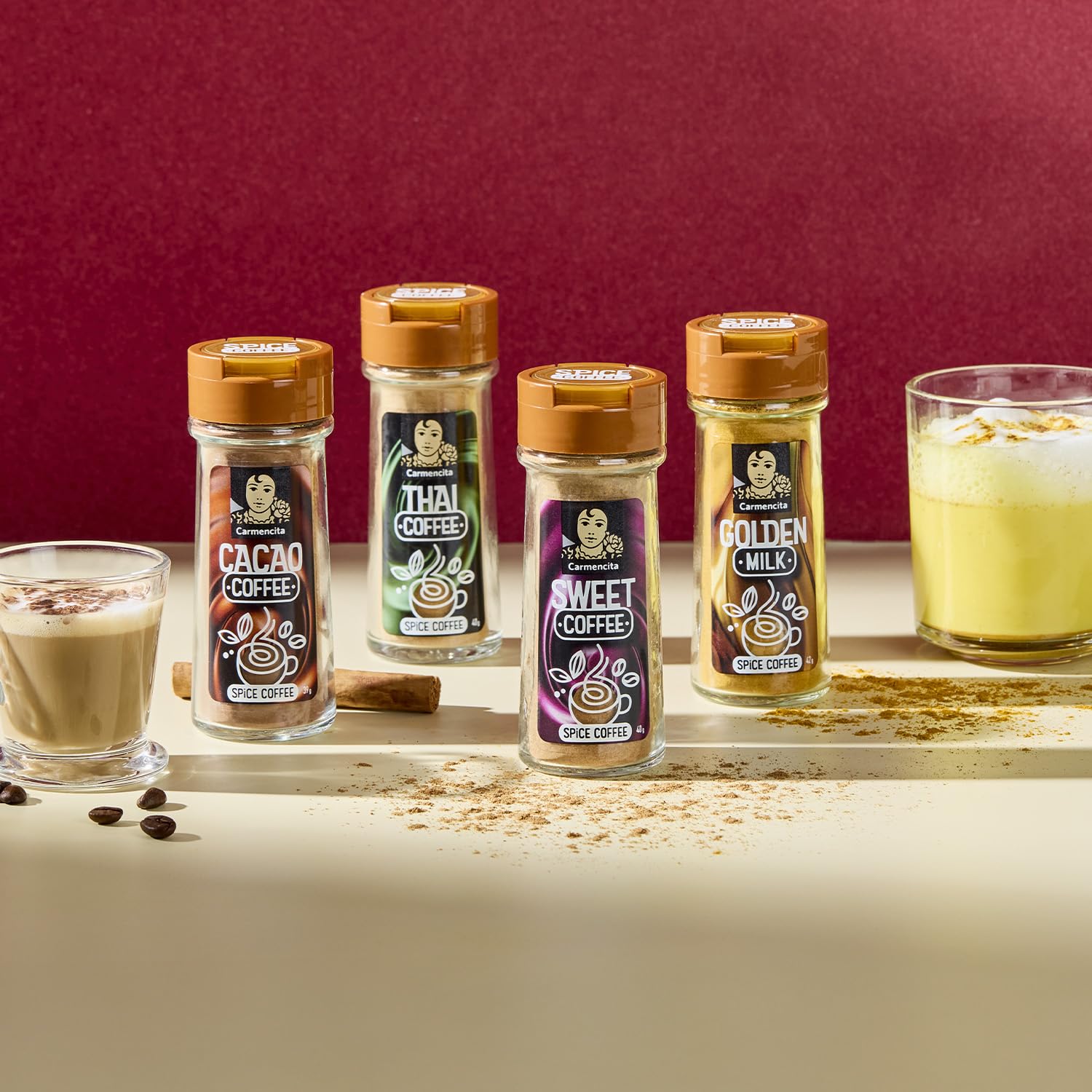 Carmencita Golden Milk, Mezcla de Especias para Café, Sin Gluten, 42 g