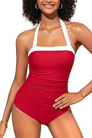 SHEKINI Women's Tummy Control One Piece Bathing Suit - View #2