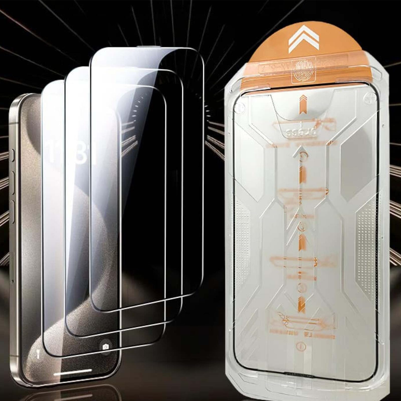 3Pack Screen Protector -Fingerprint-proof Dust Free Without Bubbles, Invisible Artifact Screen Protector -Dust Free Without Bubbles (16promax,Privacy)