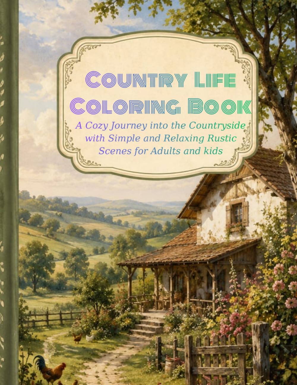Country Life Coloring Book: A Cozy Journey into the Countryside with Simple and Relaxing Rustic Scenes for Adults and kids