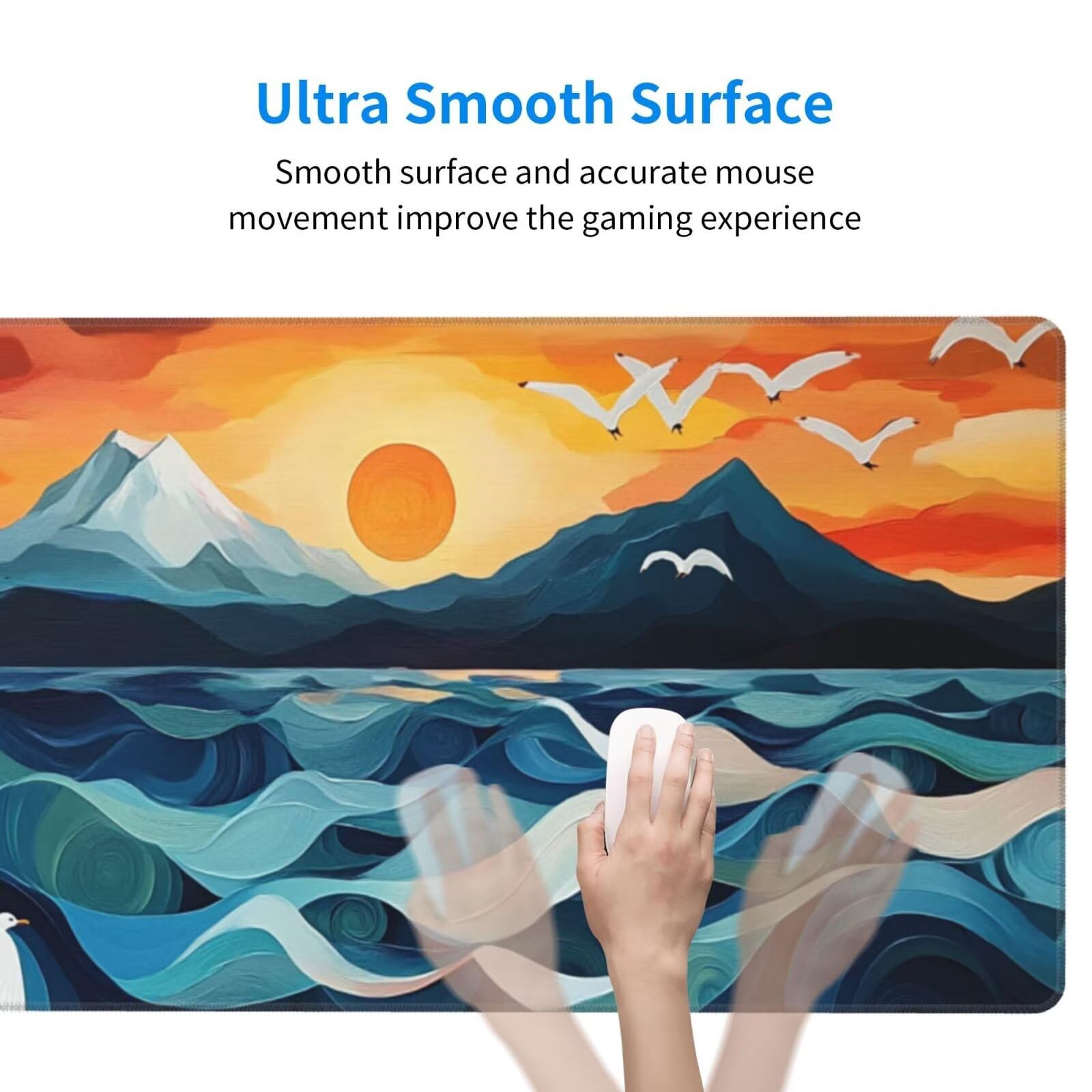 Alfombrilla Ratón Abstracto Alfombrilla Ratón XXL 1600 x 800 mm, Mármol Mouse Pad Gaming con Bordes Cosidos, Impermeable Mousepad XXL Base de Goma Antideslizante Duradera, Mouse Pad para Oficina Q526