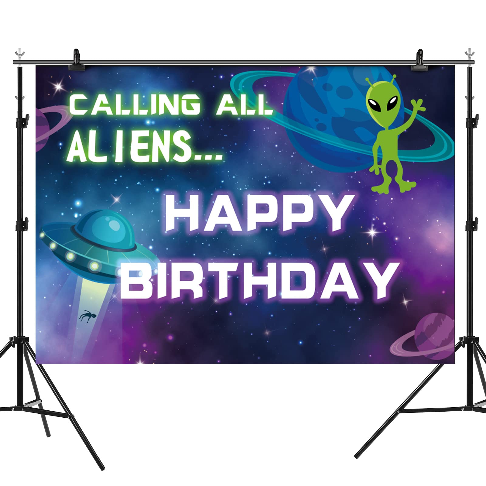 Funnytree OVNI - Telón De Fondo De Extraterrestre Para Halloween, Fiesta De Cumpleaños, Banderín, Platillo Volador, Terror Ciencia Fondo, Decoración