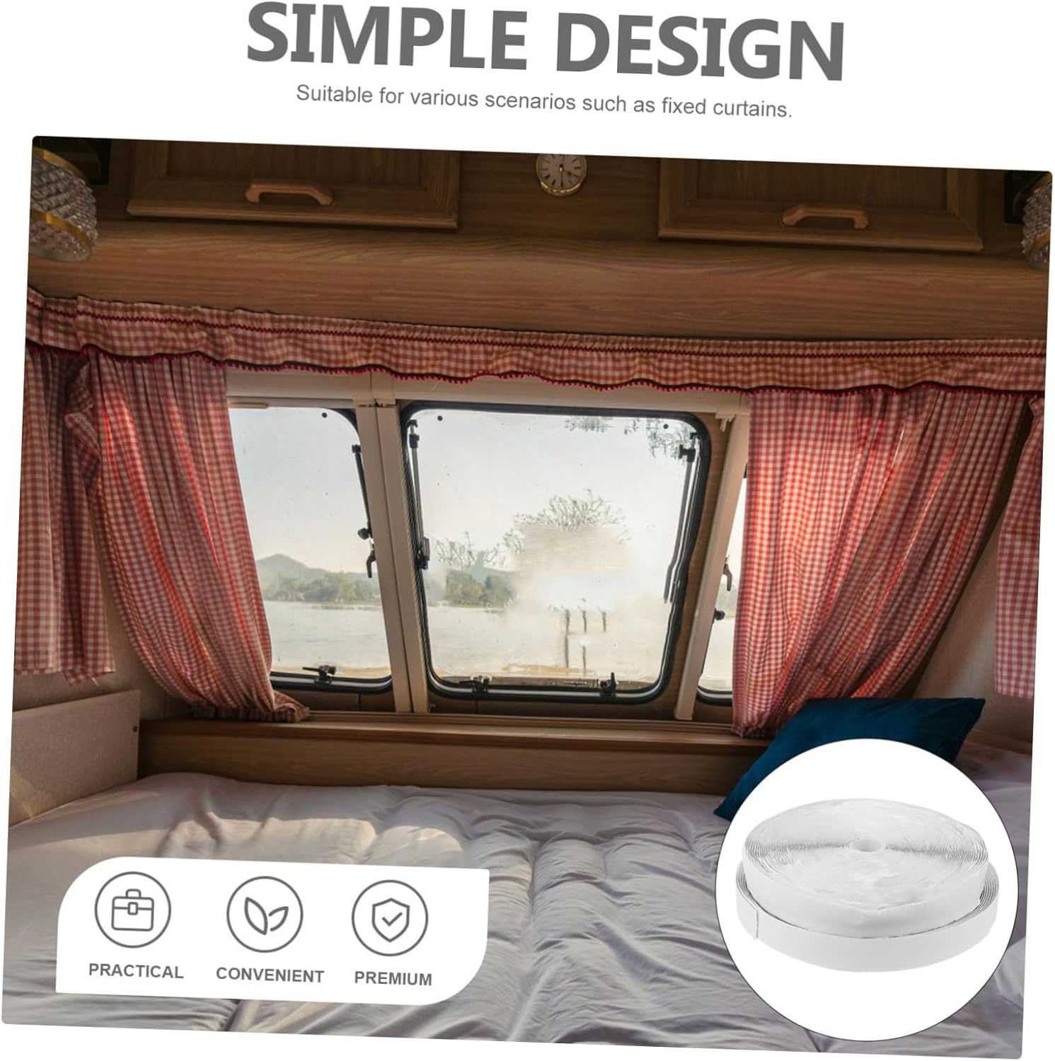 1set Double-Sided Hook and Adhesive Strips Carpet Tape for Home Automotive and Crafting Use Strong Adhesive for Securing Curtains Mats and More