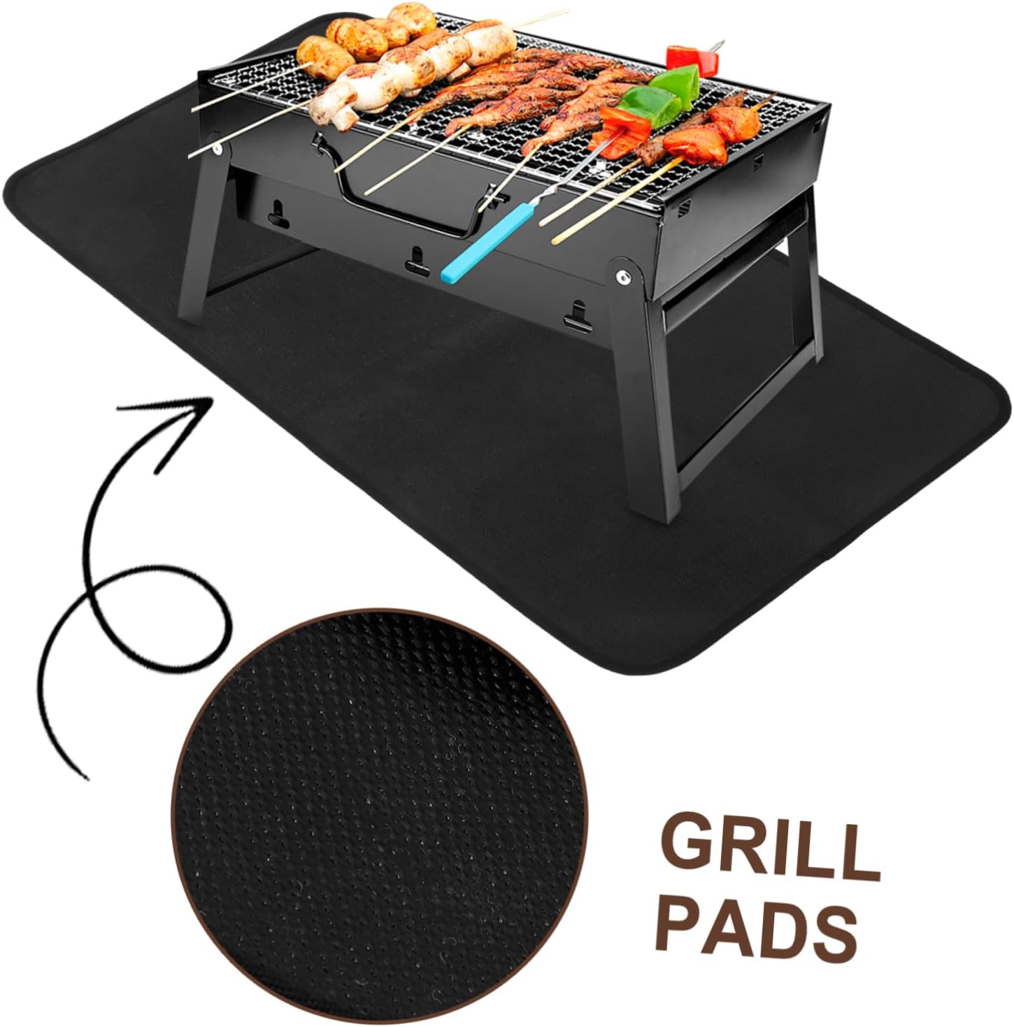 TOYANDONA Fireproof BBQ Mat Outdoor Grill Heat Resistant Pad Fire Pit Mat Large Coverage Area Heatproof for Under Grill Fireproof Fireplace