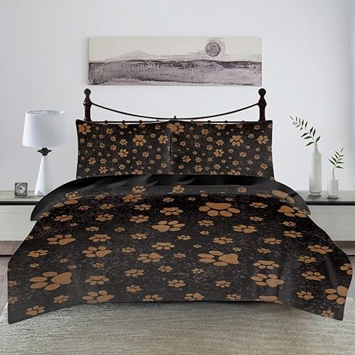 Miniatura 9 de Gearider Divertido juego de funda de edredón con estampado de patas de perro, tamaño King, lado del perro para amantes de los perros, funda de