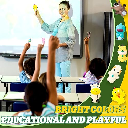 Miniatura 4 de Chengu 10 marionetas de dedo de goma de granja marionetas de dedo divertido juguete de baño juguete educativo regalos de fiesta de cumpleaños