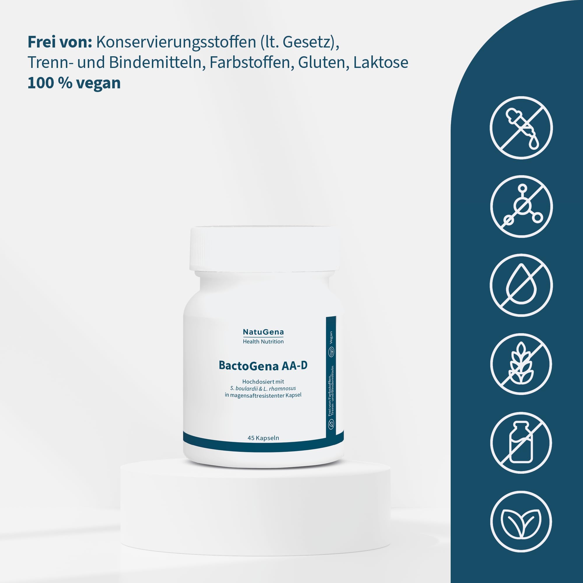 NatuGena BactoGena AA-D – 5 Stämme Bakterien-Mischung | 45 Kapseln