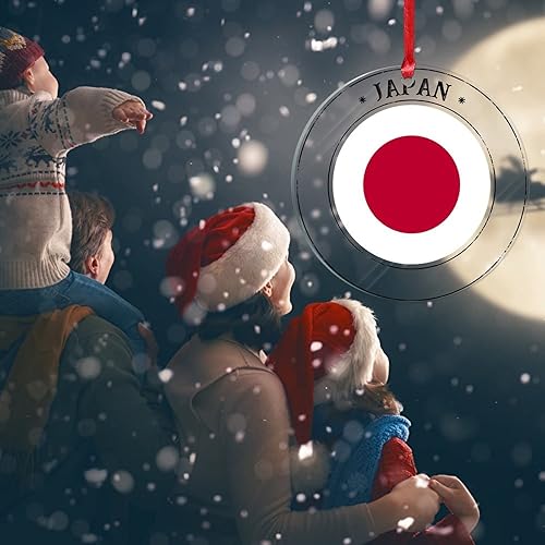 Vista 55 de Bandera nacional de Kuwait, decoración de árbol de Navidad de acrílico, adorno de recuerdo de la ciudad, adorno colgante para árbol de Navidad