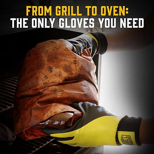 Miniatura 7 de Hey Grill Hey Guantes Pitmaster  Guantes de barbacoa  Protección contra el calor hasta 500 F o 500.0 F  Resistencia a altas temperaturas  Guantes