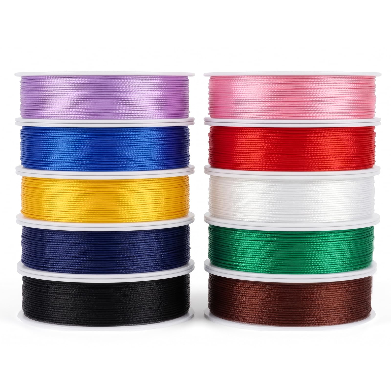 HJZHII 10 Rolls Nylon Cord, 0.8mm Colorful Bracelet String