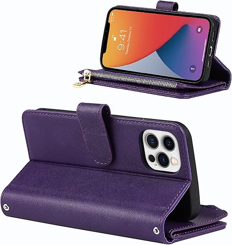 Miniatura 3 de Jaorty Funda para iPhone 12 Pro Max con tarjetero para tarjetas de crédito, iPhone 12 Pro Max, funda cruzada con correa para el hombro, bolsillo con
