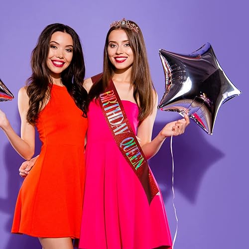 Miniatura 3 de Juego de tiara y tiara de cristal para mujer, diseño de "Birthday Queen", tiara y coronas para mujer, regalo de cumpleaños de COCIDE para niña, kit