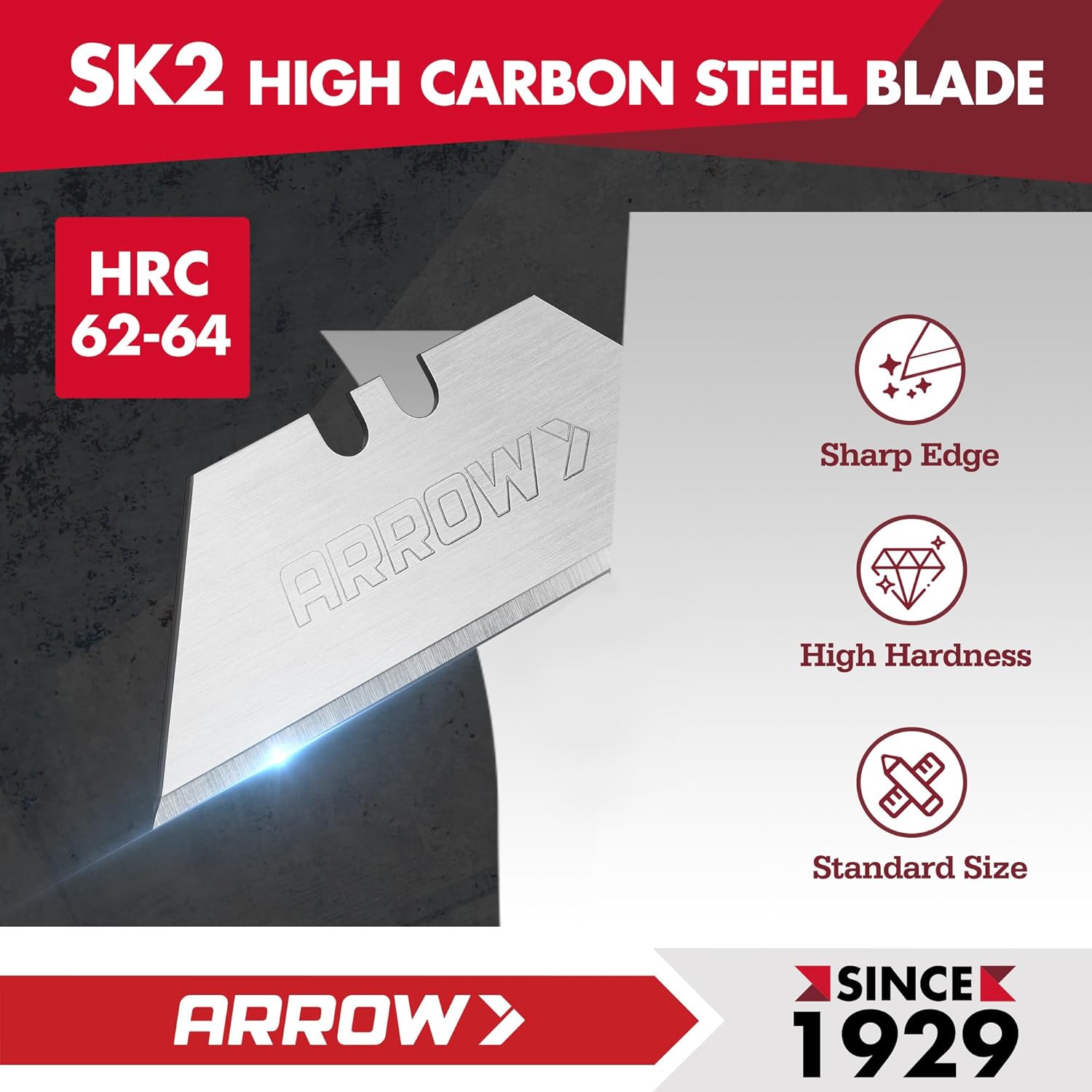 WORKPRO 2-in-1 Folding Knife/Utility Knife & ARROW 100-Pack SK2 Utility Knife Blades