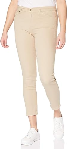 7 For All Mankind Tobillo Roxanne Pantalones Informales, Beige, 26 W para Mujer
